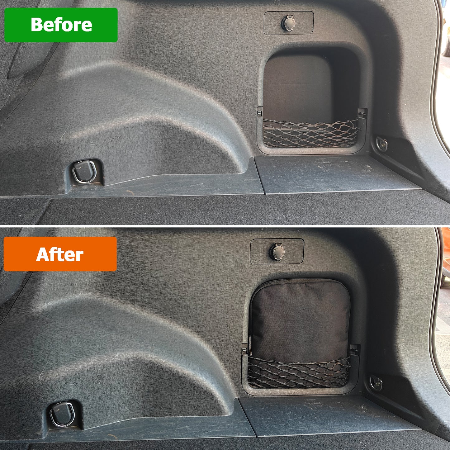 TulinTulin Trunk Upgrade, Trunk Organizer Pocket Bag, Trunk Cubby Storage bag,Cargo side pocket For Toyota Rav4 2025 2024 2023 2022 2021 2020 2019 Black, 1 pc