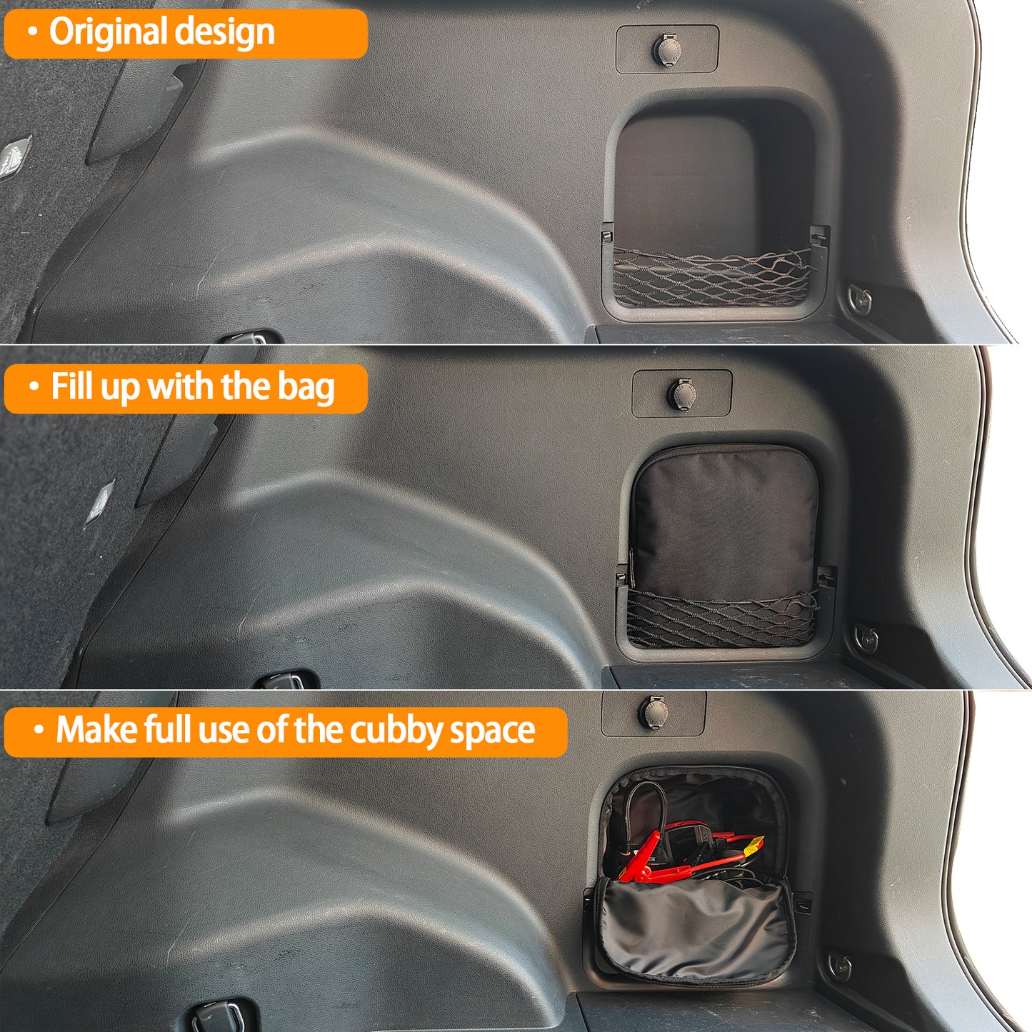 TulinTulin Trunk Upgrade, Trunk Organizer Pocket Bag, Trunk Cubby Storage bag,Cargo side pocket For Toyota Rav4 2025 2024 2023 2022 2021 2020 2019 Black, 1 pc