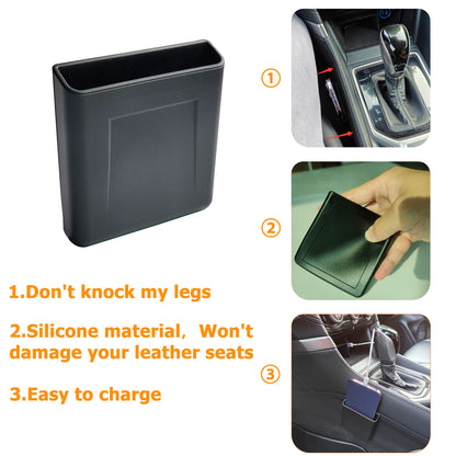 Center Console Organizer Storage Box Cell Phone Pocket Silicone Hook Bag for Subaru forester SK 2019 2020 2021 2022 2023 2024, Black, 1PC
