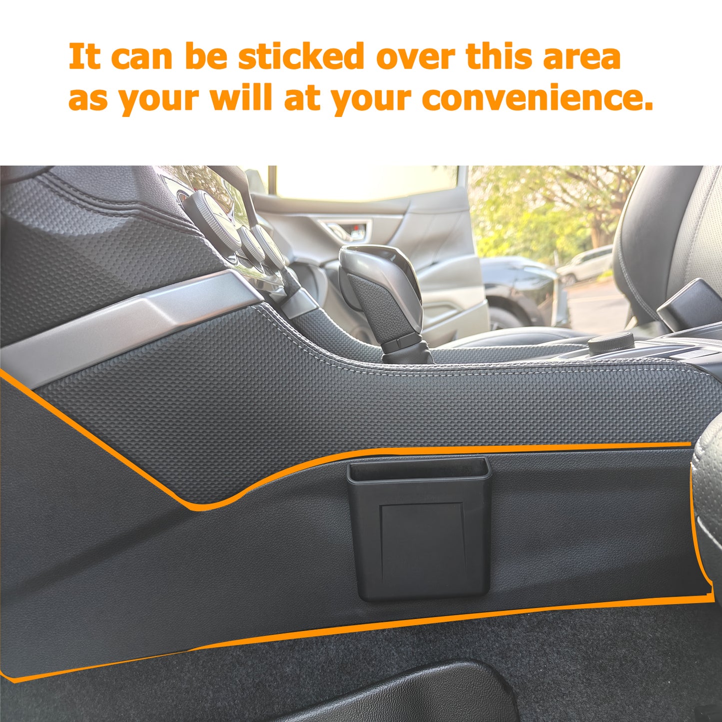Center Console Organizer Storage Box Cell Phone Pocket Silicone Hook Bag for Subaru forester SK 2019 2020 2021 2022 2023 2024, Black, 1PC