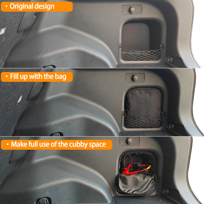 TulinTulin Trunk Upgrade, Trunk Organizer Pocket Bag, Trunk Cubby Storage bag,Cargo side pocket For Toyota Rav4 2025 2024 2023 2022 2021 2020 2019 Black, 1 pc